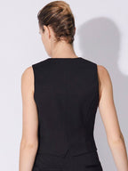 Sleeveless V-Neck Slim-Fit Waistcoat
