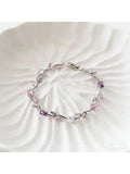 Women Silver-Plated Link Crystal Bracelet