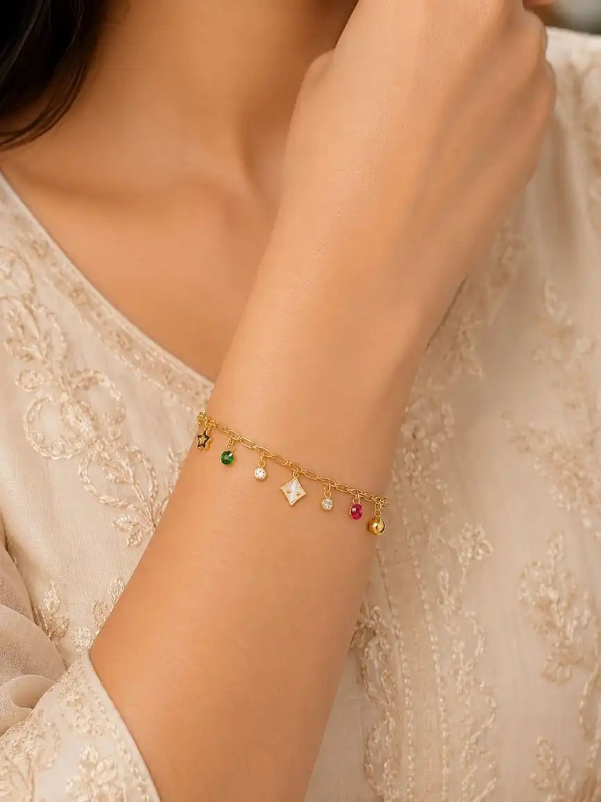 Women Gold-Plated Charm Bracelet