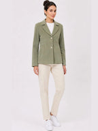 Women Notched Lapel Single-Breasted Blazers