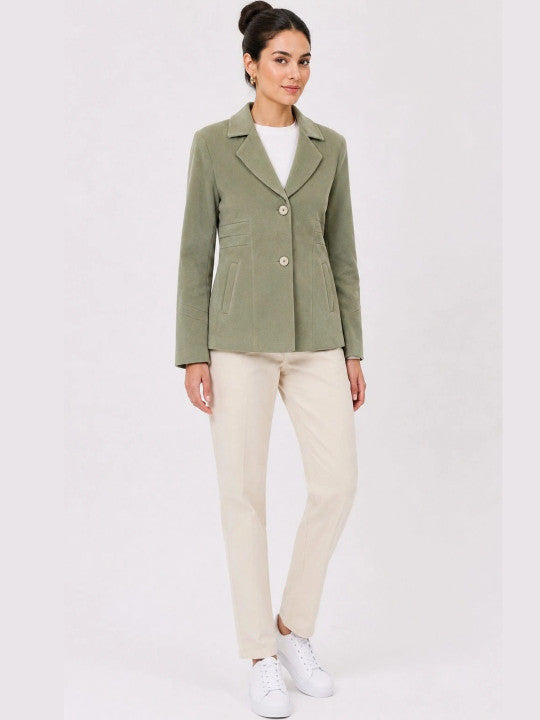 Women Notched Lapel Single-Breasted Blazers