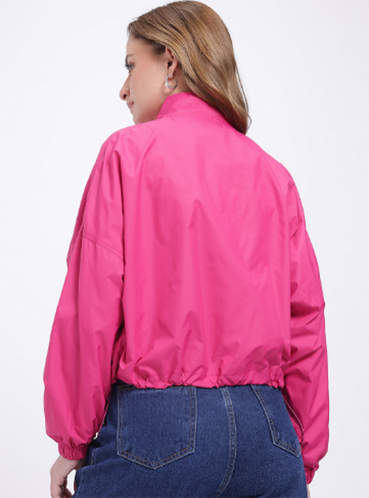 Drop-Shoulder Windcheater Toggle Hem Jacket