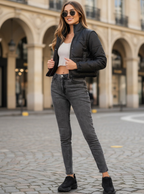 Two-in-One Cropped Detachable Sleeves Puffer Jacket