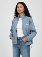 Mock Collar Contrast Piping Jacket