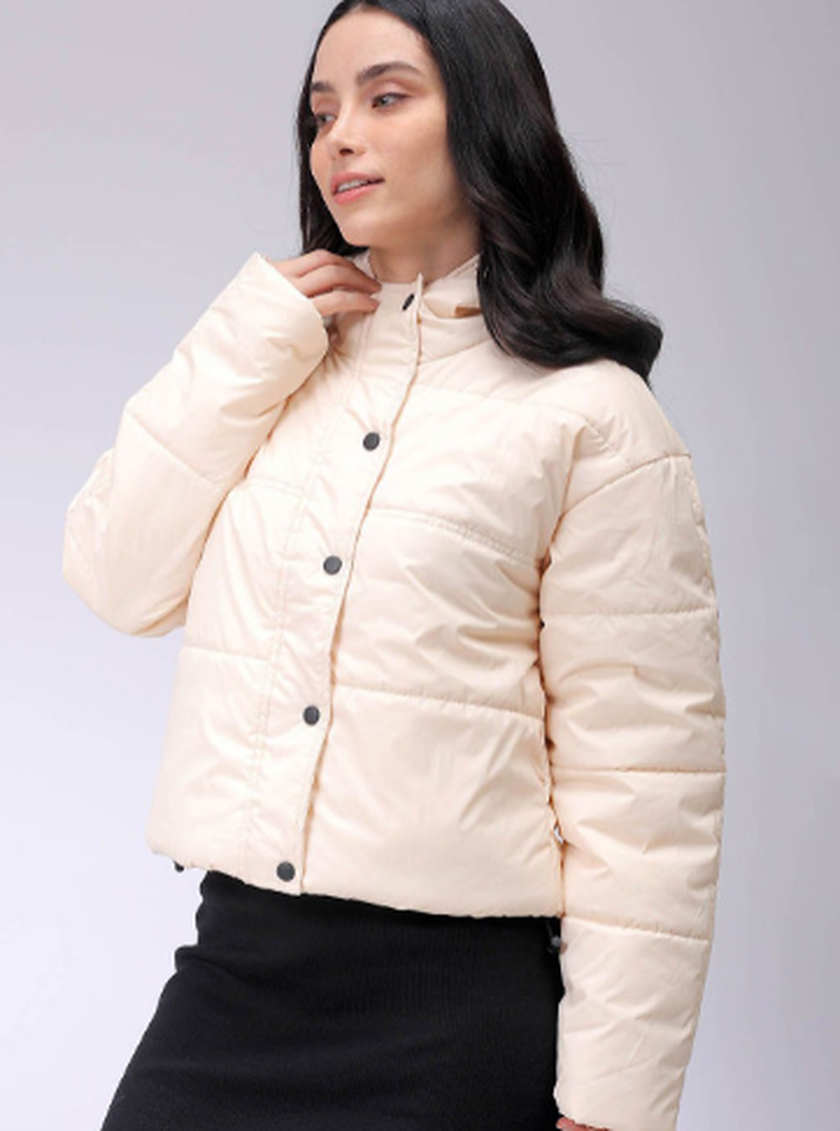Women Hooded Solid Casual Quilted Jacket