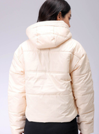 Women Hooded Solid Casual Quilted Jacket