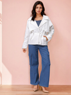 Notched Lapel Collar Jacket