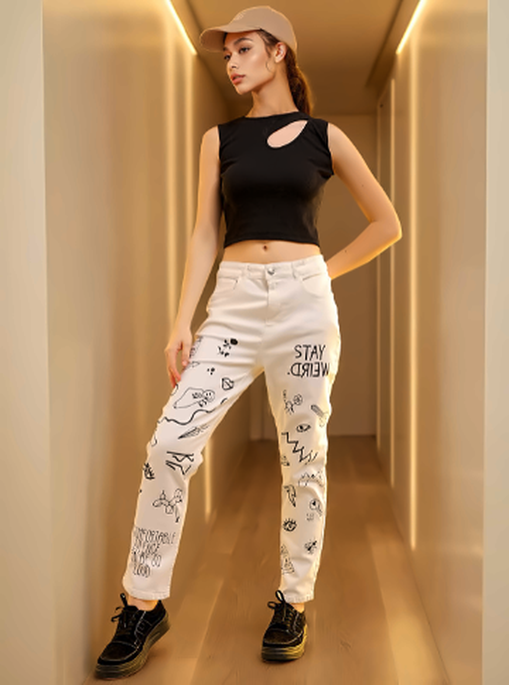 Women Straight Fit High-Rise Clean Look Stretchable Jeans
