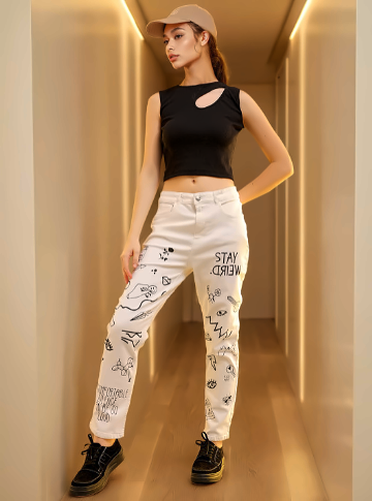 Women Straight Fit High-Rise Clean Look Stretchable Jeans