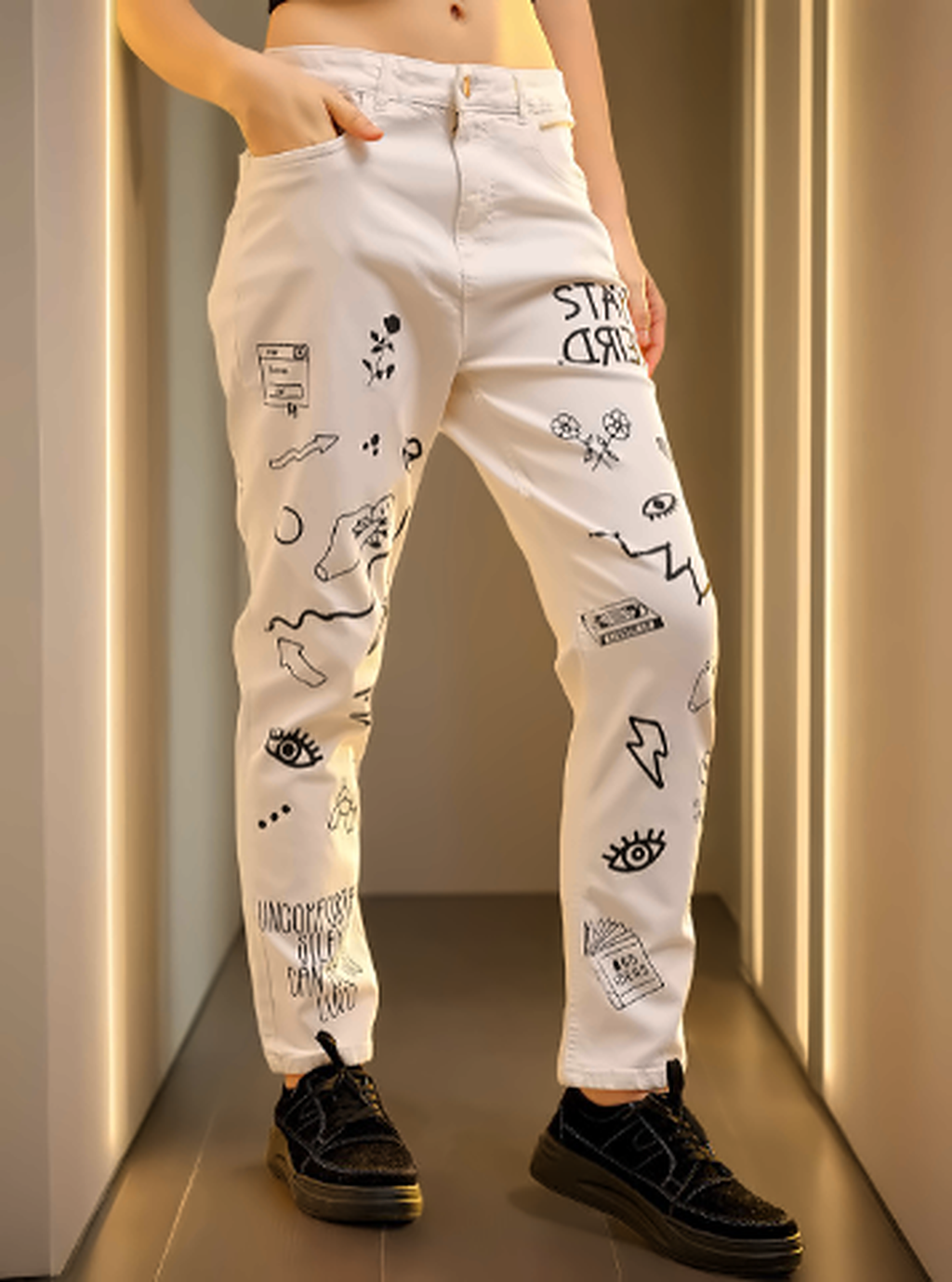 Women Straight Fit High-Rise Clean Look Stretchable Jeans