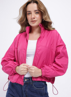 Drop-Shoulder Windcheater Toggle Hem Jacket