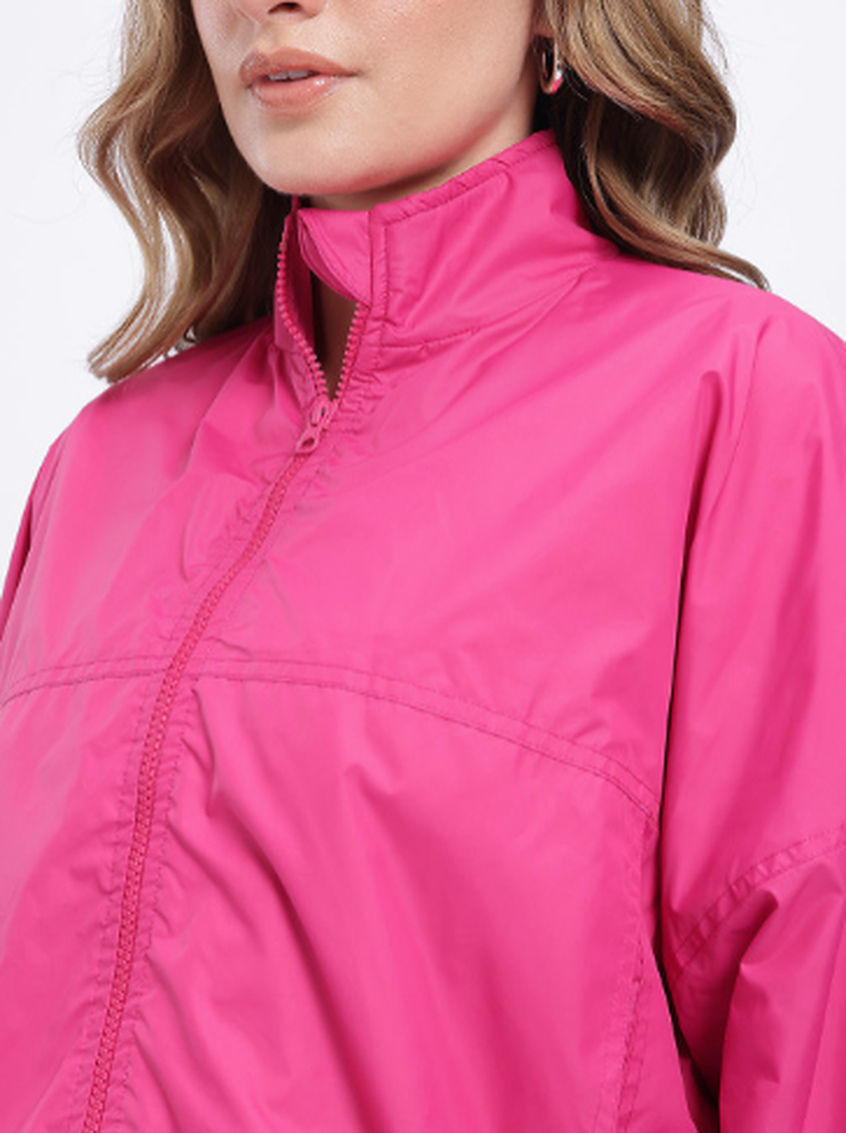 Drop-Shoulder Windcheater Toggle Hem Jacket
