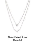 Silver-Plated Layered Crystal Necklace