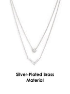 Silver-Plated Layered Crystal Necklace