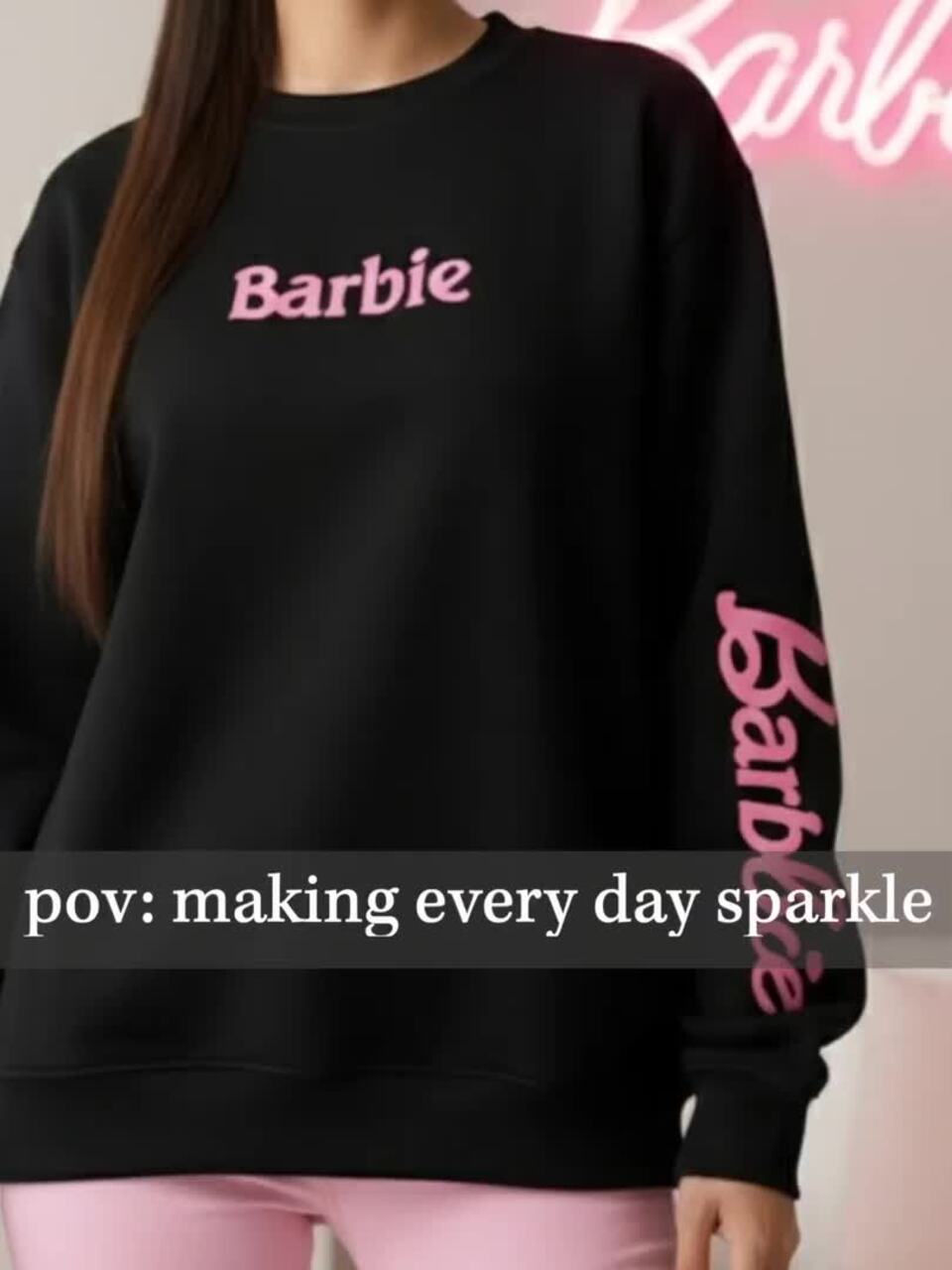 Women Barbie Typography Printed Sweatshirt