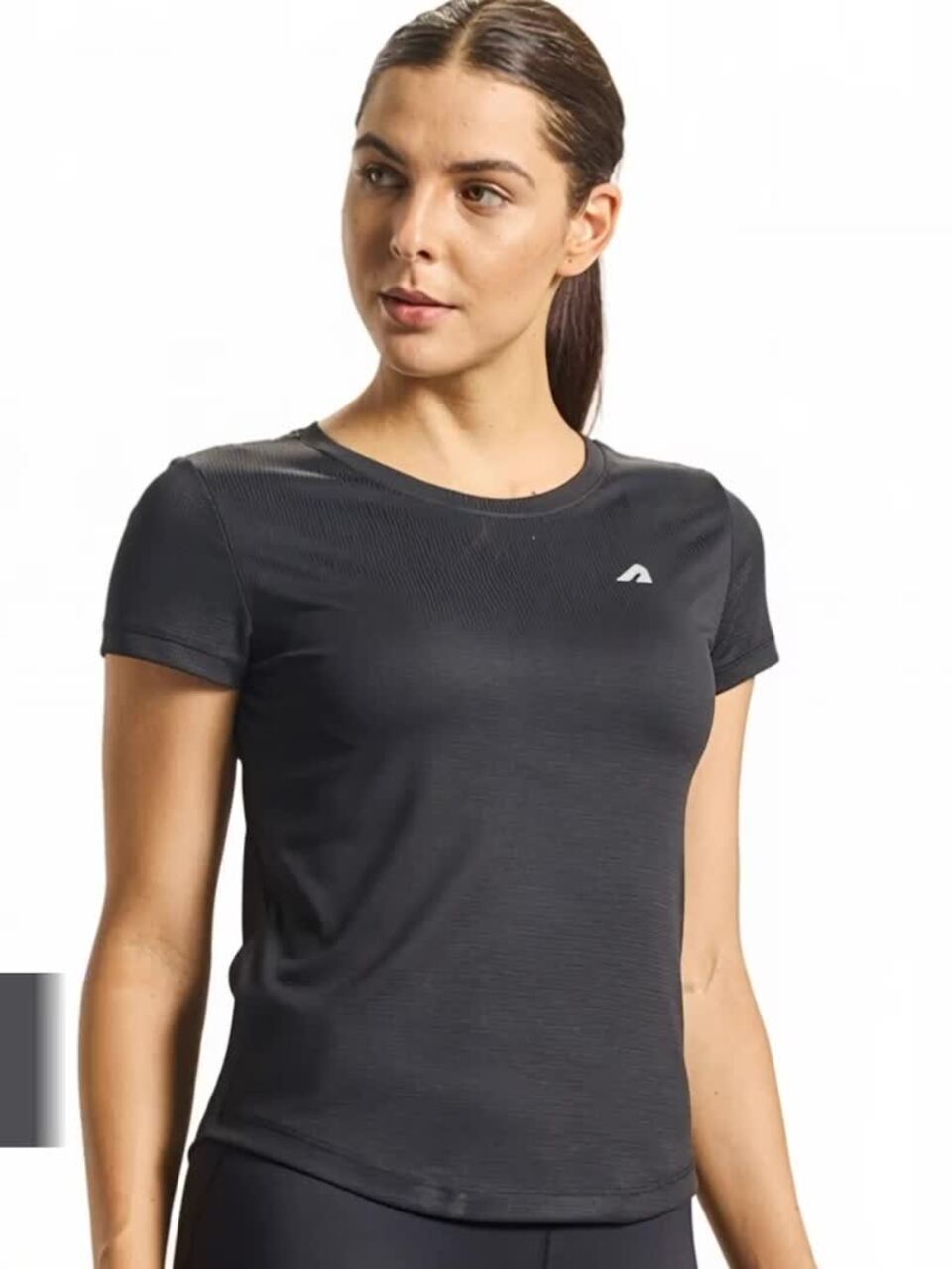 Women Rapid Dry Gym Training Solid Polyester Round Neck T-shirt