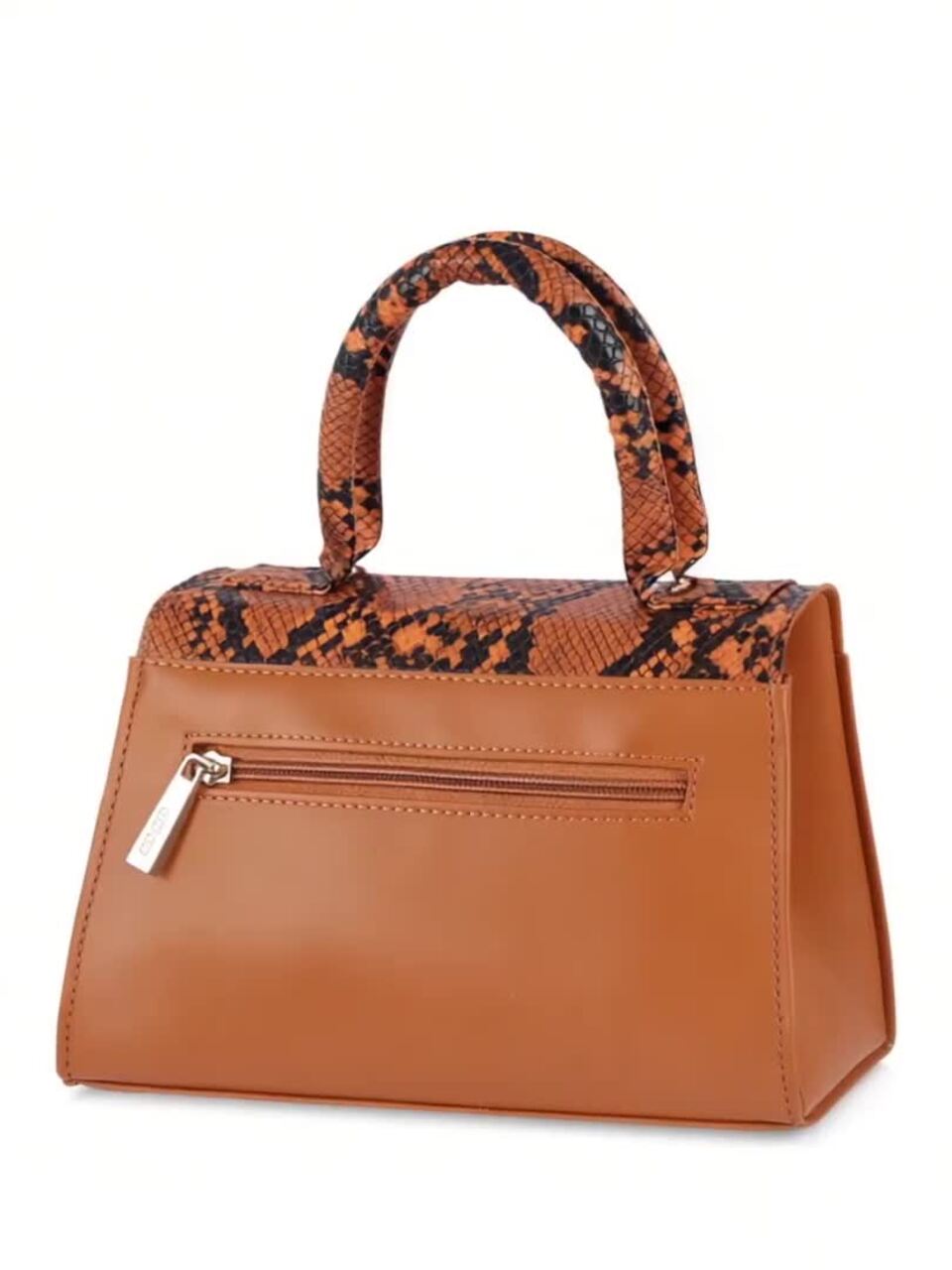 Abstract Detachable Strap Structured Handheld Bag