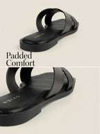 Women Solid Square Toe Flats