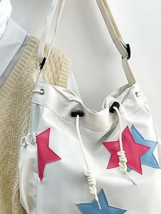 Applique Detail Oversized Shopper Bag