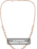 Brass Rose Gold-Plated Cubic Zirconia Necklace