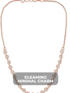 Brass Rose Gold-Plated Cubic Zirconia Necklace