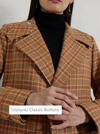Checked Longline Tailored With Embroidered Jacket