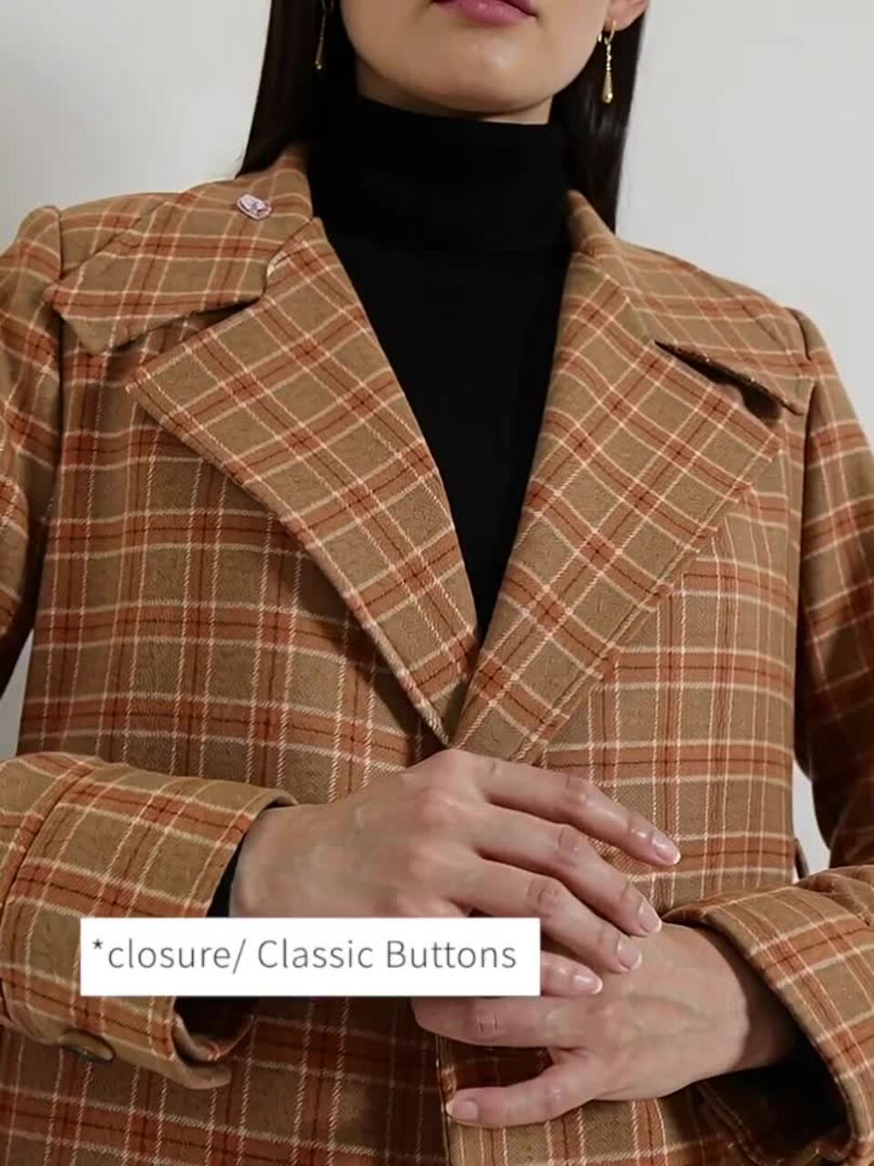 Checked Longline Tailored With Embroidered Jacket