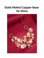 Gold-Toned & White Sea Shell Starfish Pearls Hanging Choker Necklace