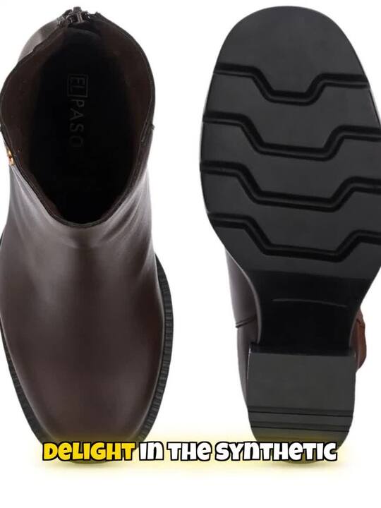 Women Block Heeled Chelsea Women Brown Boots