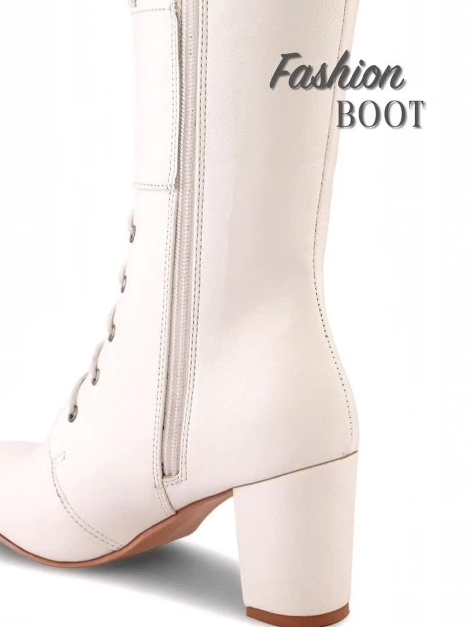 Women Round Toe Zip Boots
