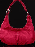Textured Medium Half Moon Shoulder Bag