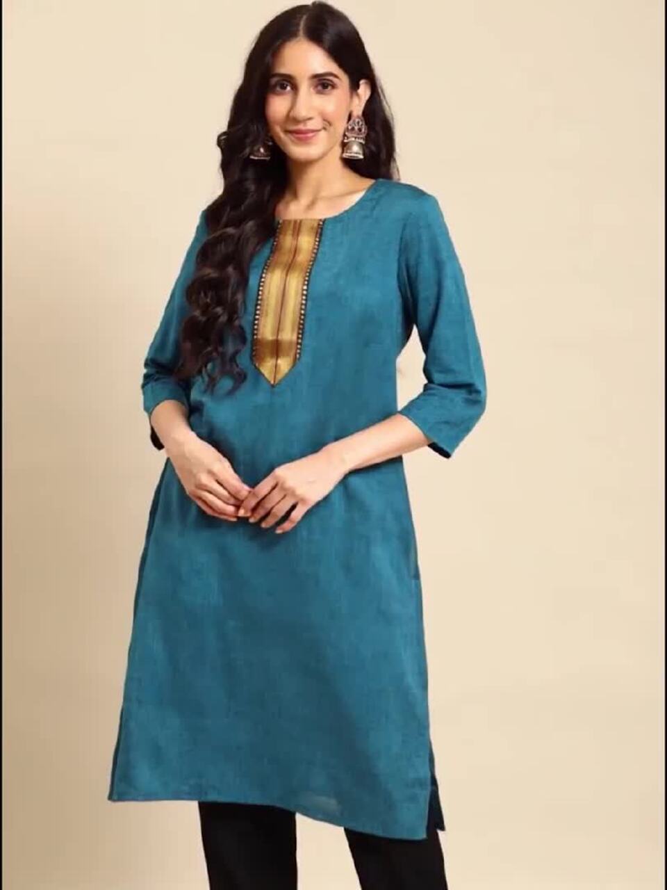 Women Relaxed Straight Leg Ethnic Trousers