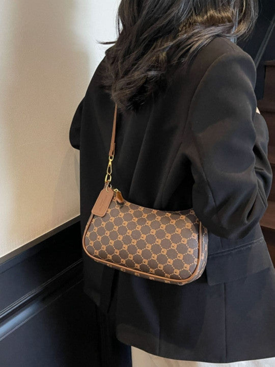 Geometric Printed Structured Sling Bag
