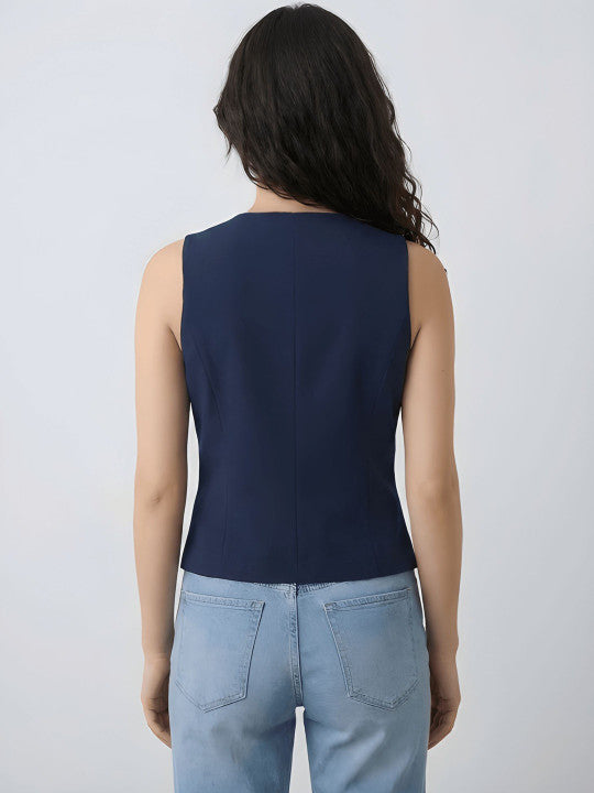 V-Neck Sleeveless Slim Fit Waistcoat
