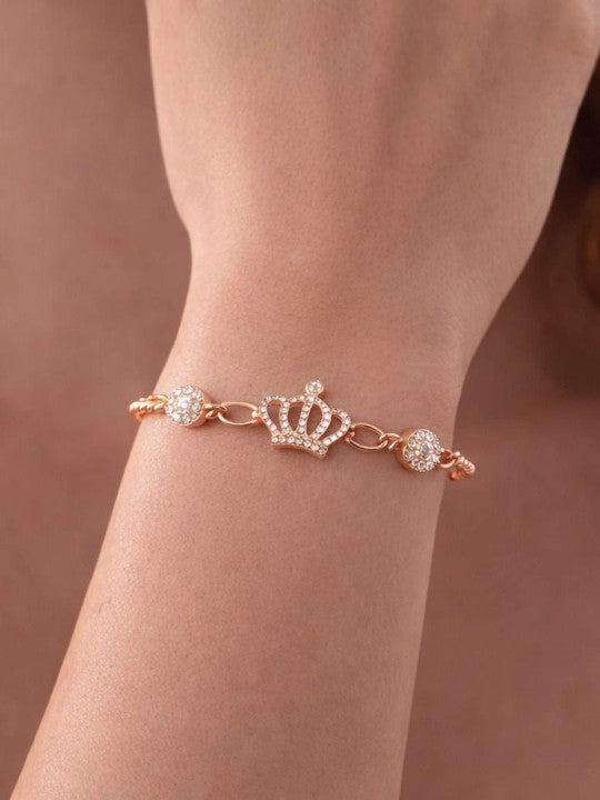 Women Rose Gold-Plated Link Bracelet