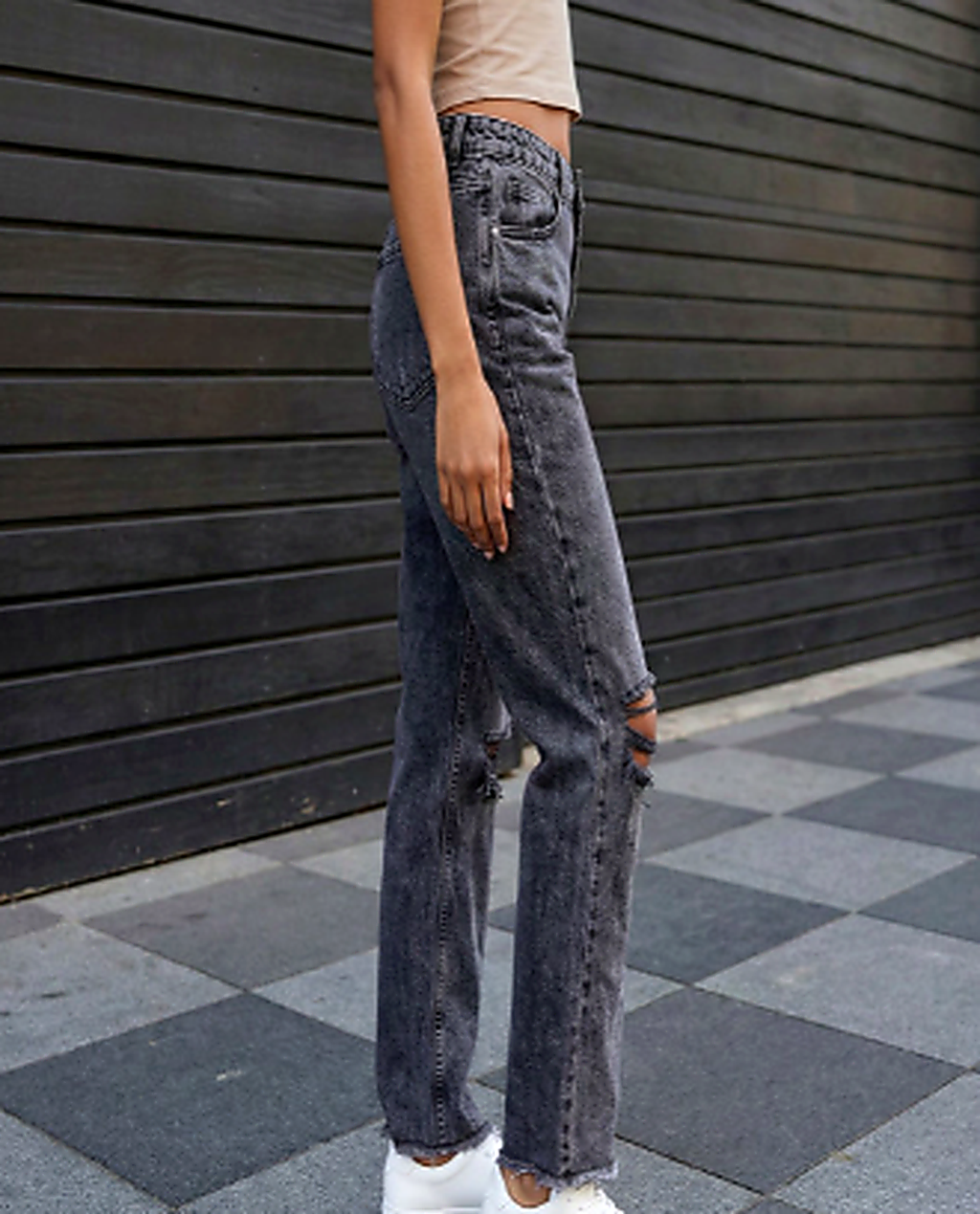 Women Straight Fit High-Rise Highly Distressed Jeans