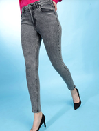 Women Slim Fit High-Rise Heavy Fade Cotton Stretchable Jeans