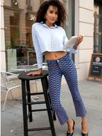 Women Blue Coloured Printed High-Rise Stretchable Bootcut Jeans