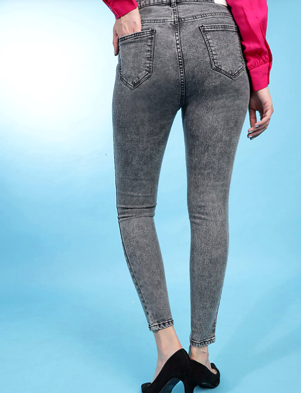 Women Slim Fit High-Rise Heavy Fade Cotton Stretchable Jeans