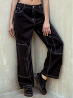Women Relaxed Fit High-Rise Clean Look Cotton Jeans