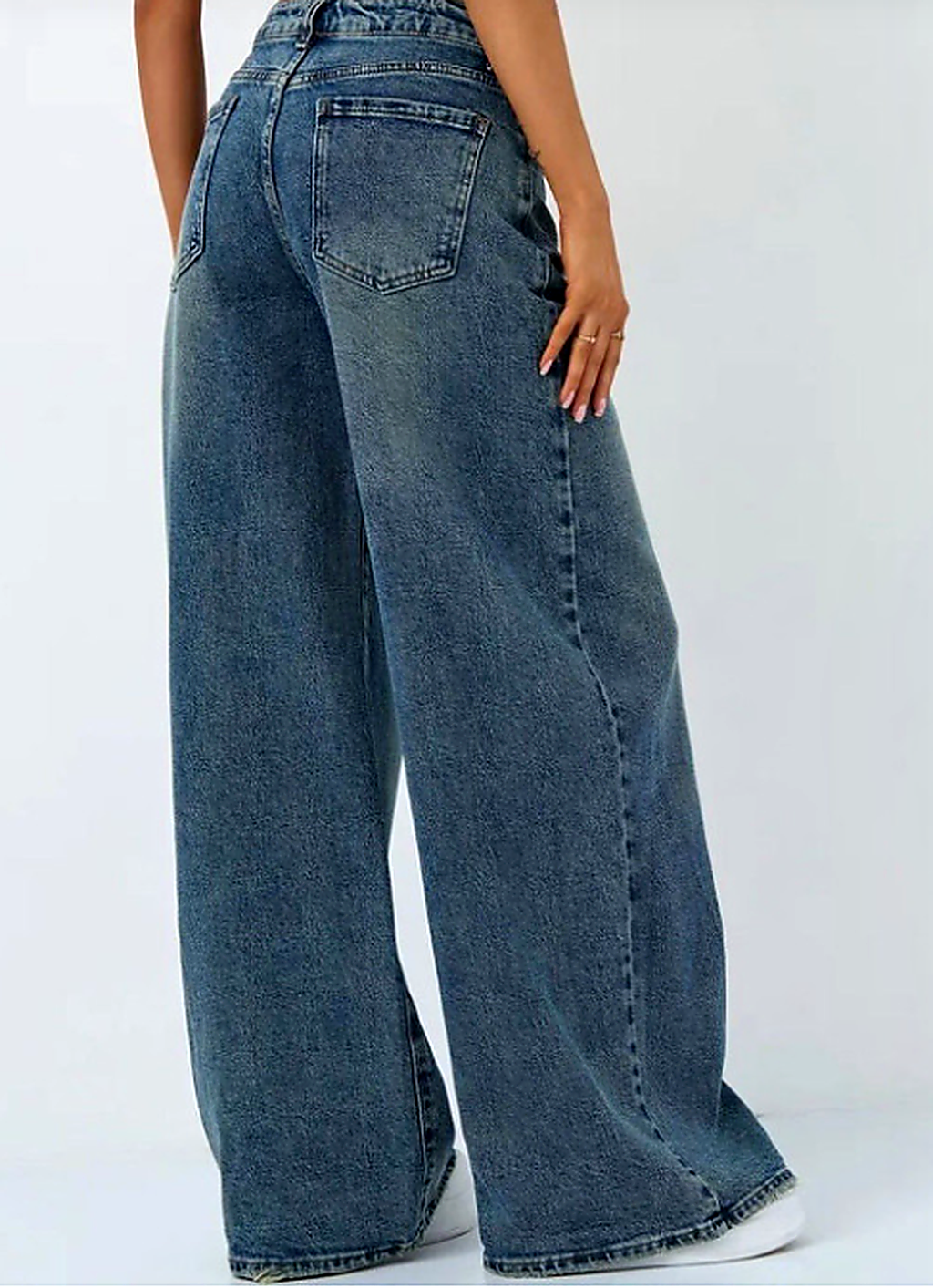 Women Jean Wide Leg High-Rise Light Fade Stretchable Jeans