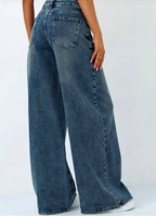 Women Jean Wide Leg High-Rise Light Fade Stretchable Jeans