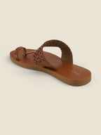 Women Ethnic One Toe Flats with Laser Cuts