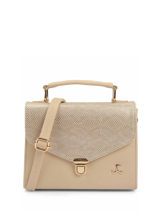 Animal Textured Small Structured Satchel Bag