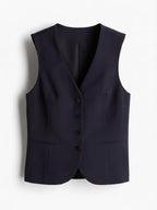 V-Neck Satin Casual Waistcoat