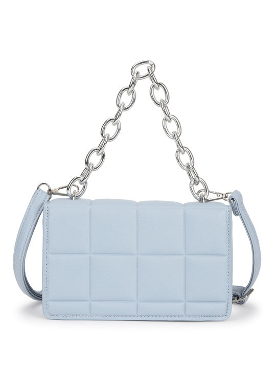 Textured Detachable Strap Quilted Structured Sling Bag