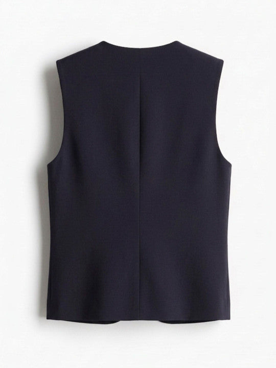 V-Neck Satin Casual Waistcoat