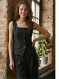 Square Neck Sleeveless Slim Fit Waistcoat