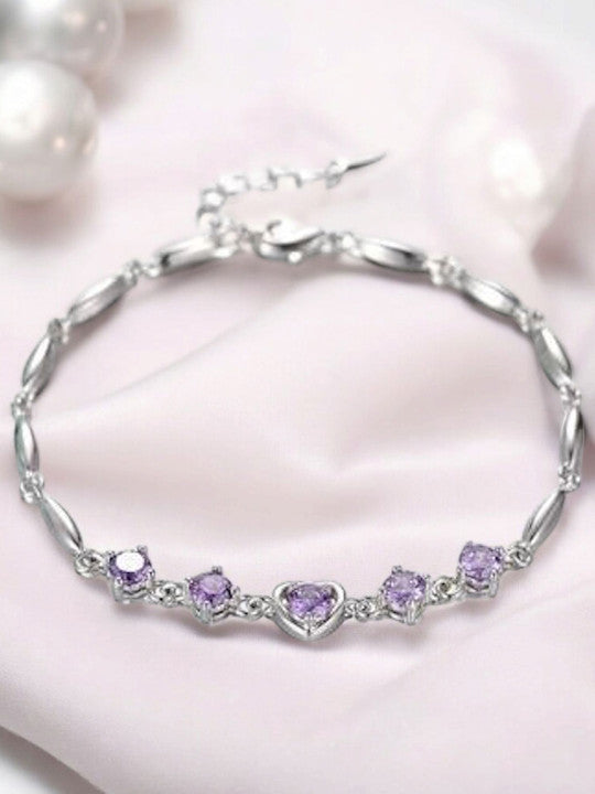 Women Cubic Zirconia Silver-Plated Bangle-Style Bracelet