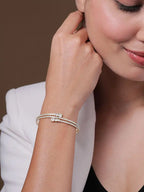 Gold-Plated American Diamond Bangle-Style Bracelet
